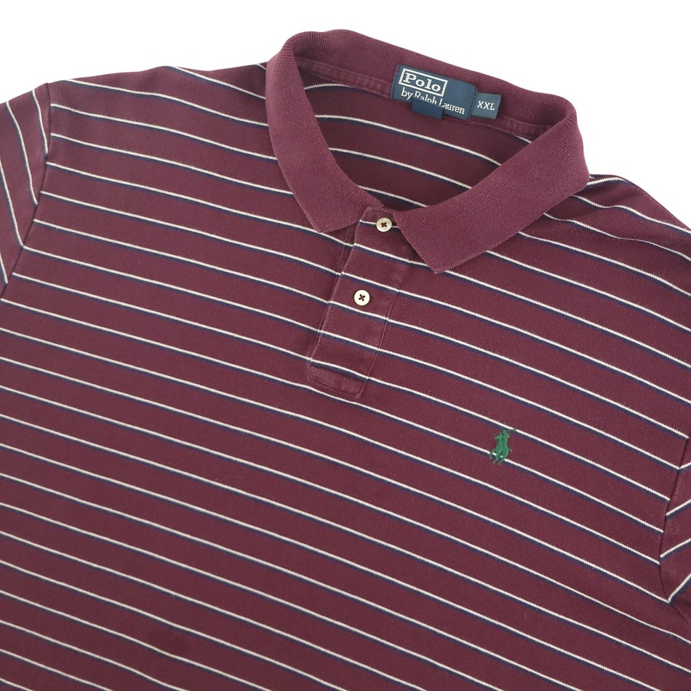 Polo By Ralph Lauren Polo Shirt Mens 2XL Red Stripe Cotton Casual Summer Top